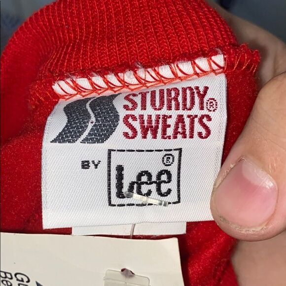 Vintage Lee Red Dead Stock Pullover Sweatshirt Athletic Gym Workout Athleisure - Picture 4 of 8